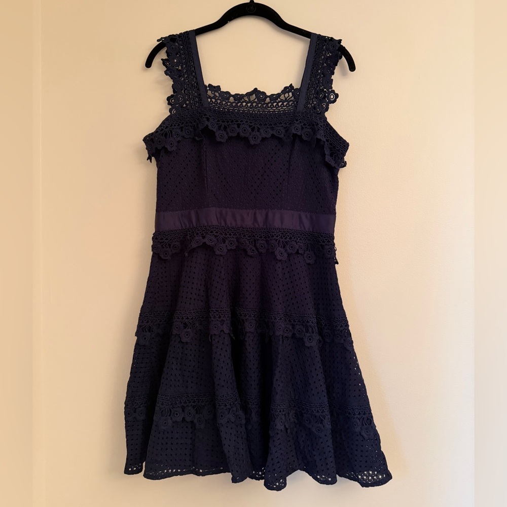 Navy blue Aqua lace dress